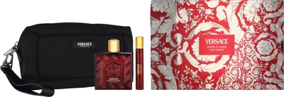 Produktbild von Versace Eros Flame Geschenkset Eau de Parfum 100ml/Eau de Parfum 10ml/Black Trousse