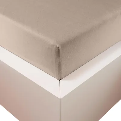 Produktbild von Traumschloss Premium Plus Edel-Jersey Spannbettlaken 180-200 x 200-220 cm stein 260g/m², 47,5% Mako Baumwolle, 47,5% Lyocell, 5% Elasthan