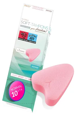 Produktbild von JOYDIVISION Soft-Tampons normal | 10 Stück | fadenlose Tampons für Sport, Schwimmen & Spa | Menstruationsschwämmchen ultra soft | leichtes Einführen & Entfernen | Softtampon Ohne Faden