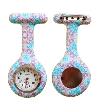 Produktbild von Nurse Watch Schwesternuhr Silikon  Krankenschwesternuhr Pulsuhr Kitteluhr Pflege Muster #12