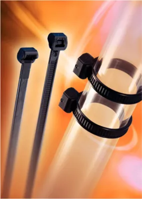 Produktbild von Kabelbinder hitzestabil außenverzahnt, 145 x 34 mm, schwarz 118-04800 (Pack à 100 Stück)