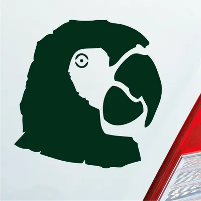 Produktbild von Auto Aufkleber Papagei Ara Vogel Bird Tier Tuning 10x10 cm Dunkelgrün Sticker Heckscheibenaufkleber