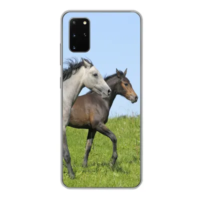 Produktbild von MuchoWow® Handyhülle Schutzhülle Hülle für Samsung Galaxy S20 Plus Pferde - Tiere - Gras Silikon Softcase Handy Hülle - Hartschale