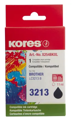 Produktbild von Kores Tinte X254BKXL ersetzt brother LC-3213BK schwarz