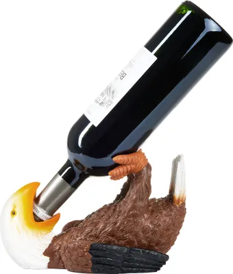 Produktbild von BRUBAKER Držiak na fľašu vína Žíznivý orol - Držiak na fľašu Opité zvieratá - Stojan na fľašu Zábavné - Vták Deco Figúrka Ručne maľované barové doplnky na víno - Vtipná dekorácia Víno Darček