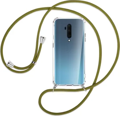 Produktbild von Handykette Backcover-Schutzhülle mit Band (Metall silberfarben) für OnePlus 7T Pro - khaki
