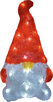 Produktbild von DEUBA® LED Acryl Figur Wichtel 29,5cm Groß Innen Außen Weihnachtsdeko beleuchtet Weihnachten Deko IP44 Weihnachtsfiguren Weihnachtsbeleuchtung Kaltweiß