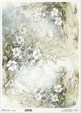 Produktbild von Reispapier Decoupage Bastelpapier für Decoupage A3 ITD-1422L Blumen