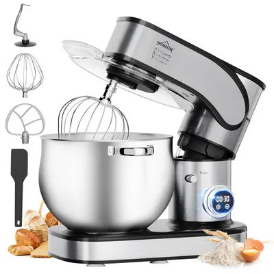 Produktbild von HOMELUX 2500W Küchenmaschine Multifunktional Knetmaschine, 12L Knetmaschine inkl 4-Teiligem Patisserie-Set und Spritzschutz, 12 Geschwindigkeit