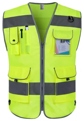 Produktbild von Graunton Sicherheitsweste für Männer Frauen 9 Taschen Reflektorweste, warnweste erwachsene für mit reflektierenden Streifen, Warnweste für Gebäude, Gartenarbeit, Laufend,(DE-Gelb, Small).