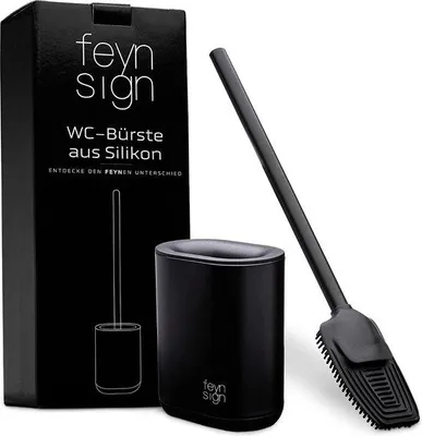 Zdjęcie produktu dla Czarna silikonowa szczotka toaletowa 3 w 1, wąska i higieniczna