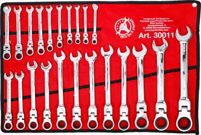 Image de Jeu de clés mixtes à cliquet | têtes flexibles | SW 6 - 32 mm | 22 pcs.