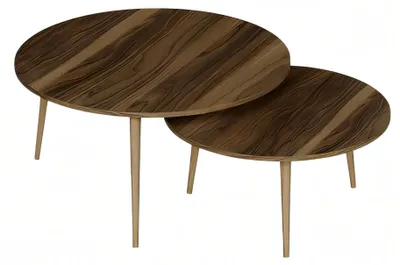 Produktbild von Elegante braune Holz Beistelltische im modernen Stil