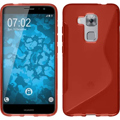 Produktbild von PhoneNatic Case kompatibel mit Huawei Nova Plus - rot Silikon Hülle S-Style + 2 Schutzfolien