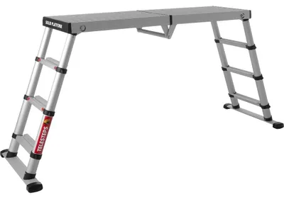 Arbeitsplattform, 3 Höhen (50/68/88 cm), silber, Aluminium