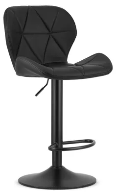 Image de Tabouret de bar West en similicuir noir avec base réglable