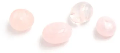 Produktbild von Vintageparts Perlen aus Rosenquarz in Nuggetform zartrosa 9 bis 17 mm, 4 Stück