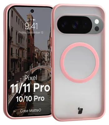 Produktbild von Handyhülle mit Magnetring für Google Pixel 11 / 11 Pro / 10 / 10 Pro, Bizon Case MatteO, Getönt-Hellrosa