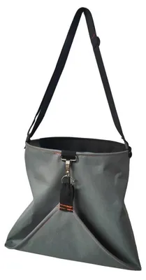 Produktbild von Obstpflücktasche - Pflückschürze - 38x40cm - mit Erntebeutel - verstellbarer Schultergurt - Schnellverschluss - für Obst, Beeren - Grau