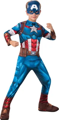 Immagine prodotto di Capitan America - Costume - Ragazzi BN5427 (116) (Blu/Rosso/Bianco)