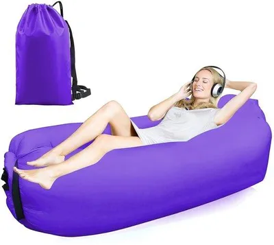 Immagine prodotto di Materasso gonfiabile - Sedia pieghevole - 180 x 70 x 45 cm - Portatile - Per uso esterno - Capacità massima: 200 kg - Adatto per spiaggia e campeggio - Materasso gonfiabile da relax