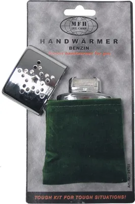 Produktbild von Handwärmer Taschenwärmer Benzin Im Oliven Samtsäckchen