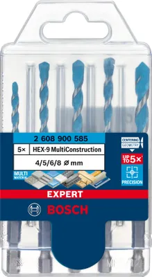 Image de Forets polyvalents BOSCH 2608900585 HEX-9 Multi Construction, set de 5 pièces