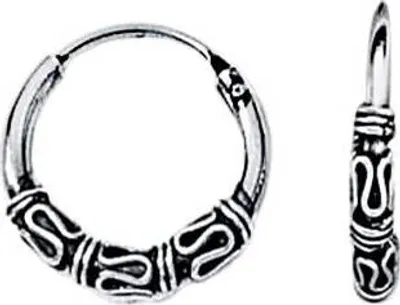 Produktbild von 925 Silber Paar Ohrringe Keltische Creole Gothic Celtic Ohrpiercing 14mm 5041