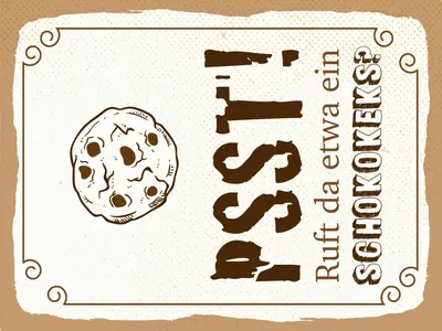 Produktbild von vianmo Blechschild 40x30 cm Psst Ruft da etwa ein Schokokeks
