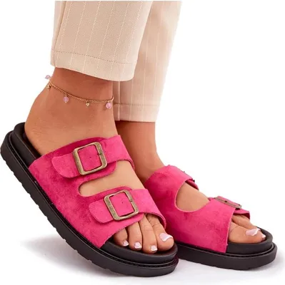 Produktbild von Damen Sandalen Auf Plattform Mit Schnallen Fuchsia Simbes 37
