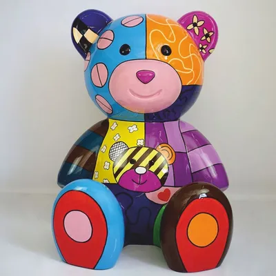 Produktbild von Casa Padrino XXL Deko Figur Teddybär Bunt H. 120 cm