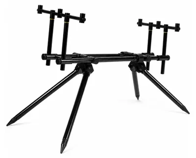 Zdjęcie produktu dla Lekki, regulowany stojak do wędki na 3 wędki, z torbą transportową