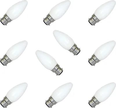Produktbild von 10 x Leuci Kerze Glühbirne 60W B22 opalisiert Glühbirnen B22 60 Watt Glühlampe Glühlampen B22d