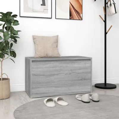 Produktbild von vidaXL Flurbank 80x40x45 cm Grau Sonoma Holzwerkstoff