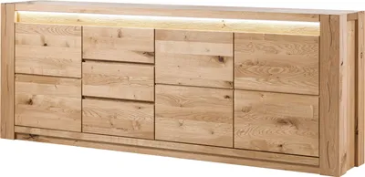 Image de MASSIVMOEBEL24 | Buffet Chêne Sauvage Huilé Beige KENT #231 223x40x85