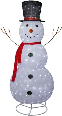Produktbild von LED Schneemann ,Tecidy' mit Beleuchtung, 3D, strombetrieben, 200 weiß leuchtende LEDs, outdoor, H 180cm