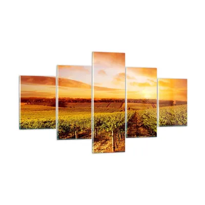 Produktbild von Bilder auf glas - Weinberg Aussicht Landschaft - 125x70cm - Glasbilder - Wandbilder - Kunstdruck - zum Aufhängen bereit - Wanddekoration aus Glas - Glas Bilder - Wandbild auf Glas - GEA125x70-0170