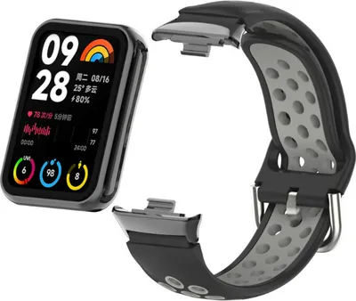 Obrázok produktu pre INF Silikónový remienok na hodinky pre Xiaomi Mi Band 9/8 Pro (18 mm) Čierna+šedá