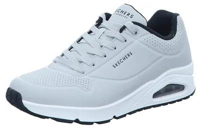Produktbild von Skechers Herren UNO Stand ON AIR Sneaker, Light Gray Durabuck/Black Trim, 41.5 E