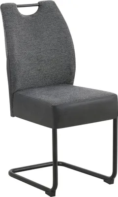 Produktbild von Schwingstuhl - Anthrazit - Grau - Schwarz - Mikrofaser - Webstoff - Metallgestell