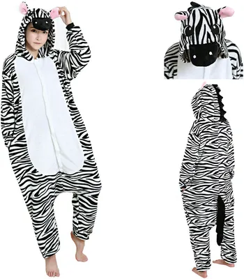 Obrázek produktu pro EKW Uni zvířecí Kigurumi overal Zebra černá, bílá L