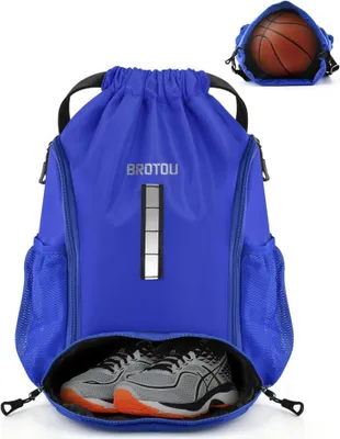 Produktbild von BROTOU Turnbeutel Sporttasche Fußball Rucksack Gym Bag Schuhfach Tunnelzug Wet Bag