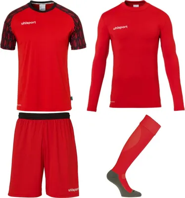 Produktbild von Uhlsport Reaction Torwart Trikot Set Kinder - Rot / Schwarz | Größe: 128