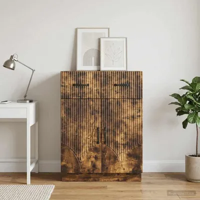 Image de Buffet vidaXL en chêne fumé 66 x 34,5 x 87 cm, aggloméré