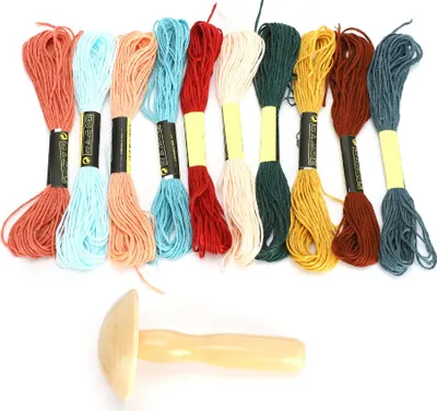 Immagine prodotto di Set di accessori per rammendo in legno, strumento per il filo per toppe a fungo per il fai da te, il cucito, la casa, i viaggi, l'artigianato