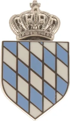 Hutanstecker gekröntes bayerisches Wappen von Hut-Breiter in bunt