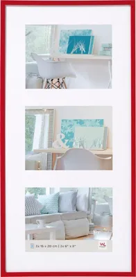 Obrázek produktu pro Walther plastový galerijní fotorámeček New Lifestyle červený pro 3 fotografie 10x15 cm