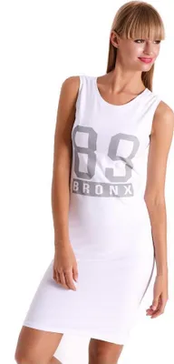 Produktbild von Damen Sommer Kleid Minikleid mit Druck; Weiß