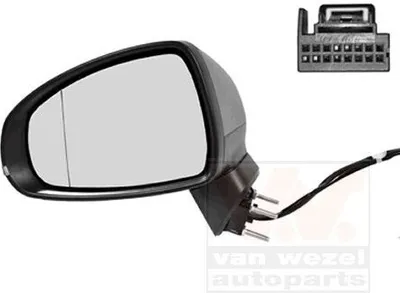 Produktbild von VAN WEZEL 0301817 Außenspiegel Seitenspiegel Links für AUDI A1 Sportback (8XA, 8XF) Asphärisch Beheizt Grundiert