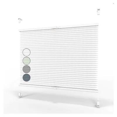 Produktbild von Plissee ohne Bohren Klemmfix Faltrollo Plisseerollo blickdicht Sonnenschutz für Fenster und Tür (Weiß / 80x100cm / Breite x Höhe)